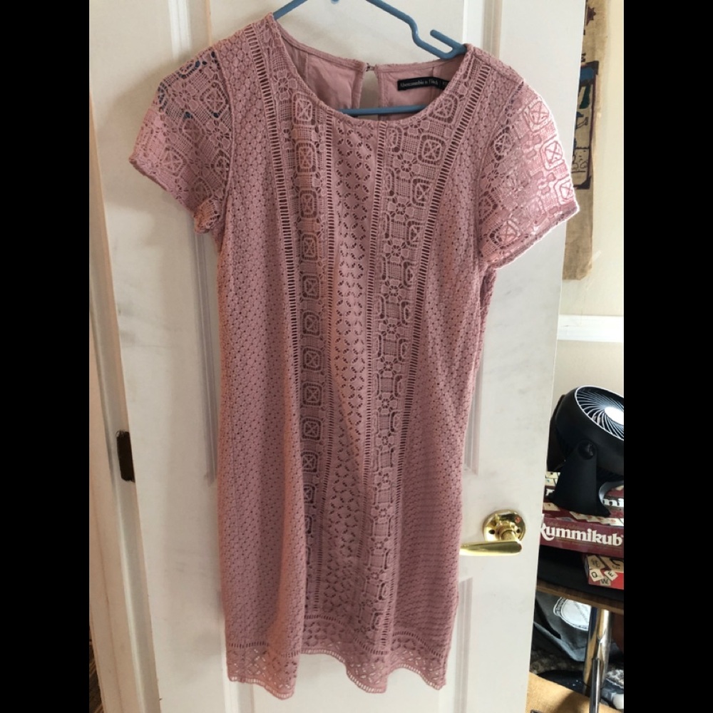 Abercrombie and Fitch rose/pink mini lace dress